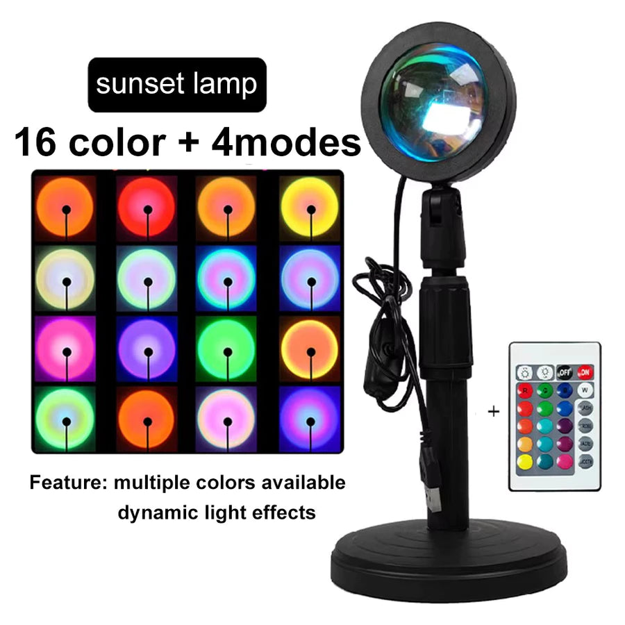 Lámpara Sunset RGB con Control Remoto