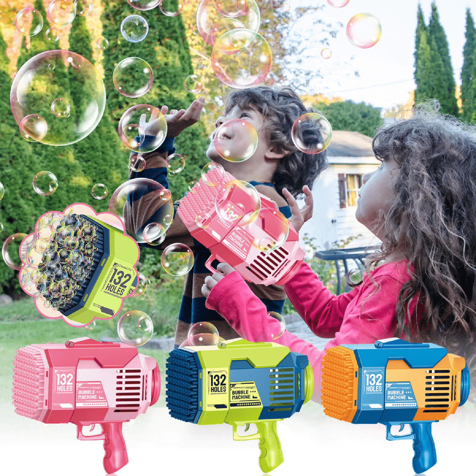 Bazooka De Burbujas De 132 Hoyos