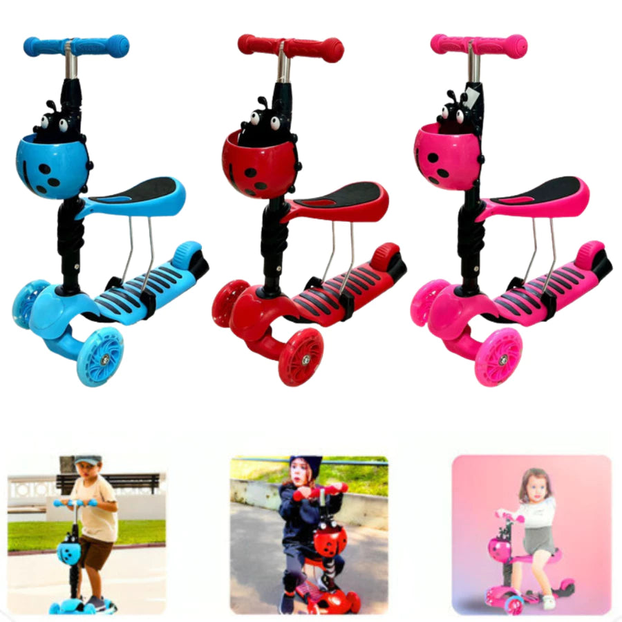 Patineta Scooter 2 en 1 Infantil Mariquita